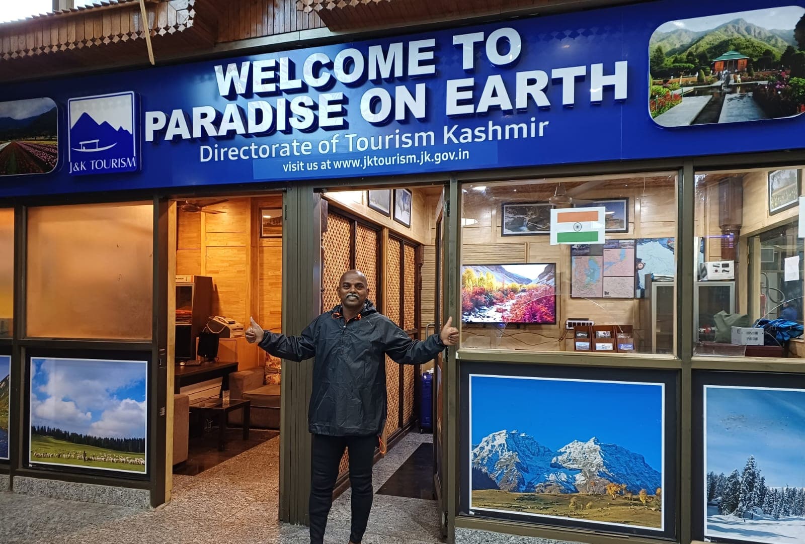 Bobba Ravinder Reddy at the J&K Tourism 'Welcome to Paradise on Earth' office in Kashmir