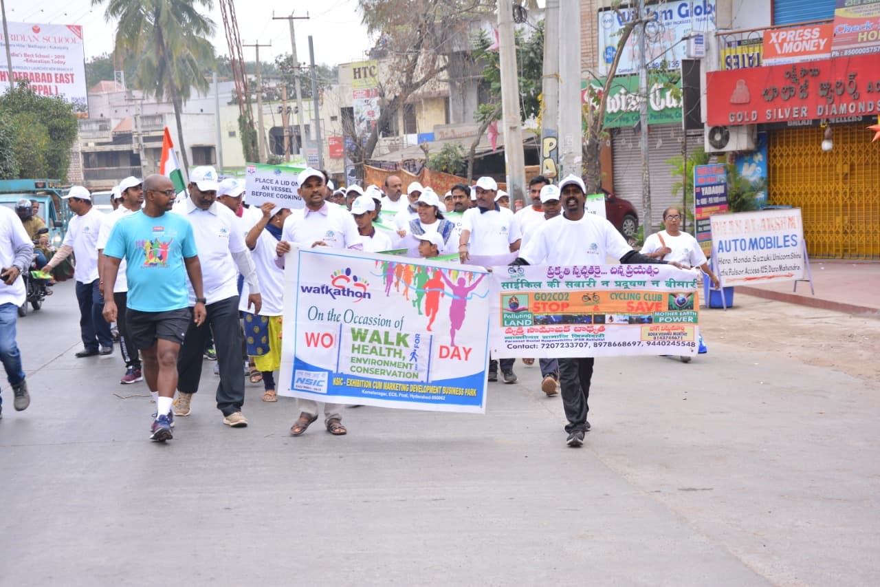 Bobba Ravinder Reddy marching in a World Health Day Walkathon