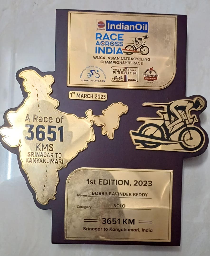 IndianOil Race Across India commemorative plaque, 1st edition 2023